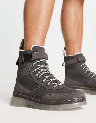 Botas gris plomo con suela transparente 8 ojales y cordones Combs Tech de Dr Martens Martens 1460 Ltt Trinity Wp 8 Tie Boot Black ClassicfuncenterShops