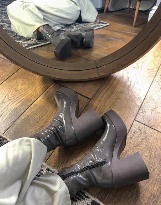 asos elsie sock boot green