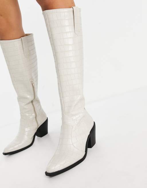 Botas de cocodrilo color hueso hotsell