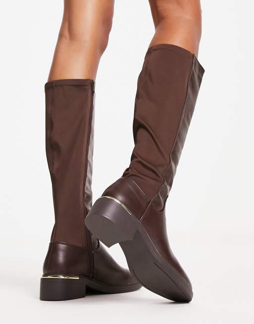 Botas marrón medio de estilo ecuestre de Look ASOS