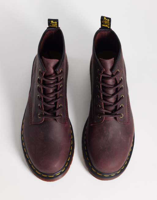 Botas marrón oscuro de 6 pares de ojales de cuero Crazy Horse 101 de Dr Martens, 4 de 4