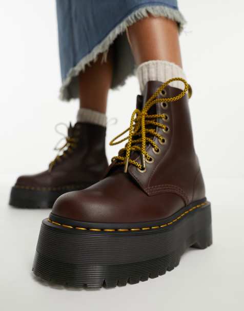 Botas marrones cordones online mujer