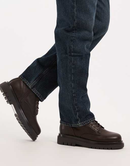 Botas marrón vintage de caña alta con cordones Mvega de SEQWL, 2 de 4