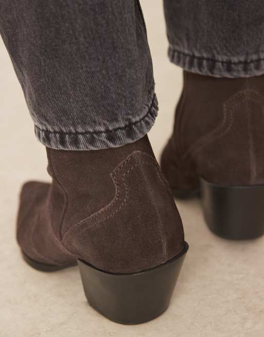 Botas marrones de estilo cubano de cuero de ASOS DESIGN, 3 de 4