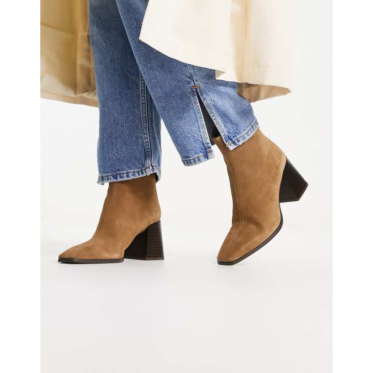 Botines Serraje Botin Ante Mango Marrón Mango Online Botines Botas