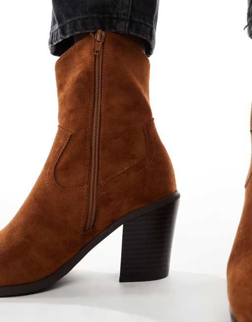Botas marrones de tacón y estilo wéstern Rational de ASOS DESIGN, 3 de 4