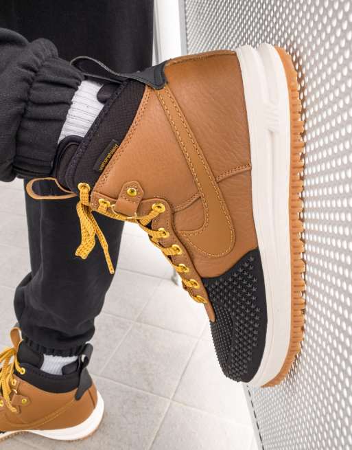 Botas marrones y negras con suela de goma Air Force 1 Lunar Force de Nike