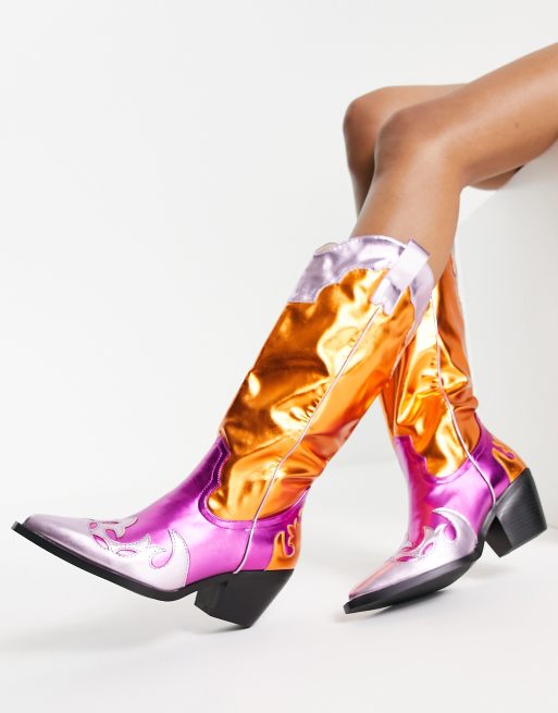 Botas multicolores metalizadas estilo wéstern Hendrix de Azalea Wang 
