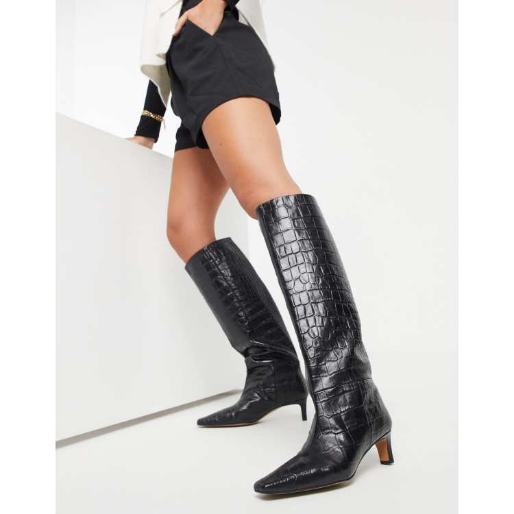 Botas altas discount negras sin tacon