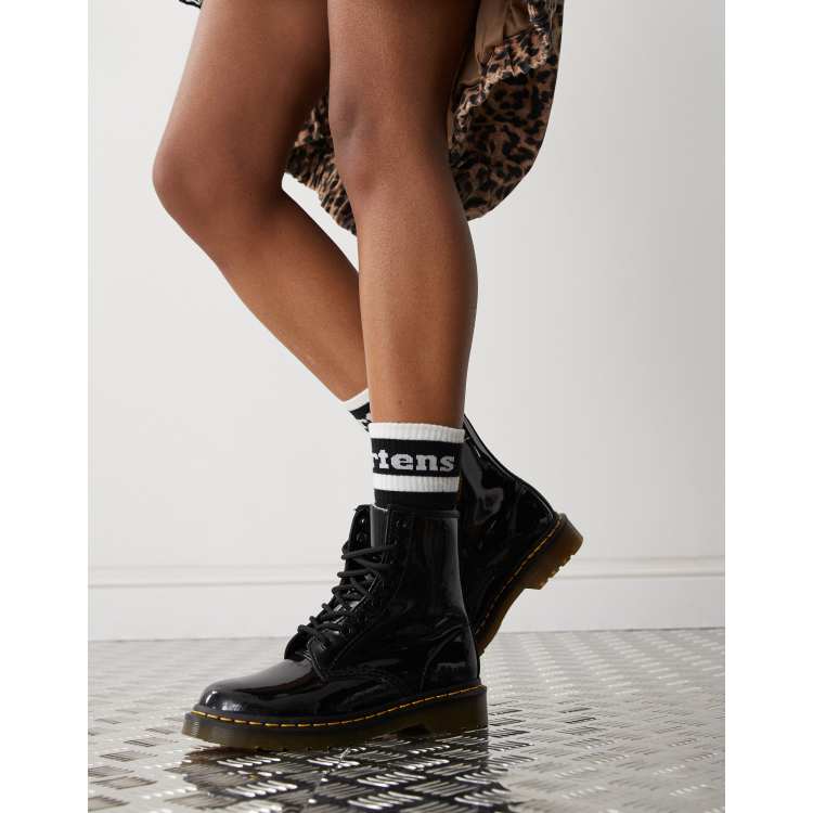 Botas negras con 8 ojales de charol 1460 de Dr Martens ASOS