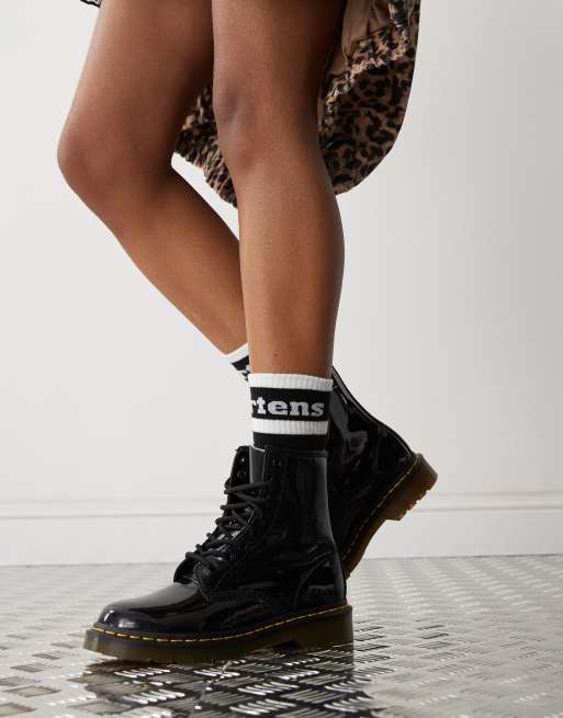 Botas negras con 8 ojales de charol 1460 de Dr Martens ASOS