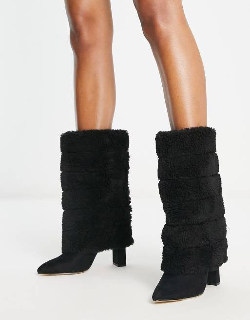 Botas negras con caña plegada de piel sintética Akili de EGO 