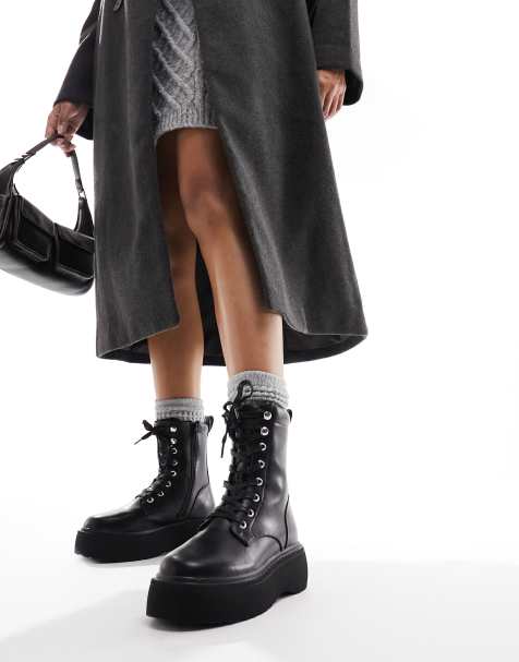 P gina 2 Botas Negras con Cordones para Mujer ASOS