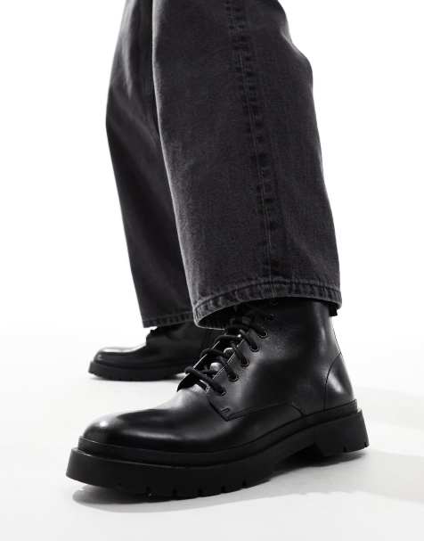Botas negras con cordones de cuero Callum de WALK LONDON - view 1