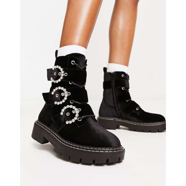 Botas de best sale terciopelo negras