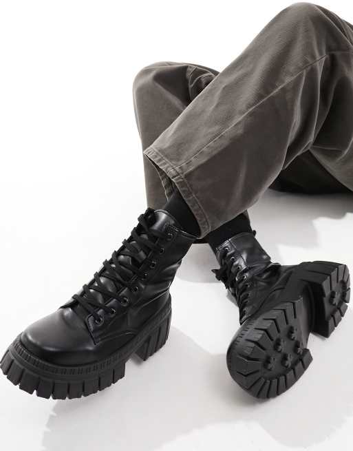 Botas gruesas negras hot sale