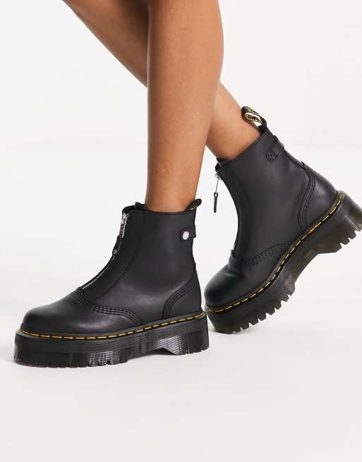 Botas negras con cremallera en el empeine Jetta de Dr Martens