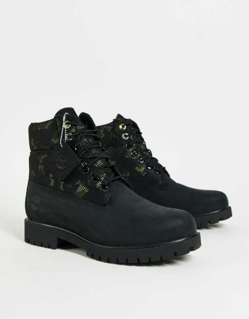 Botas negras con estampado de camuflaje Heritage Timberland ASOS