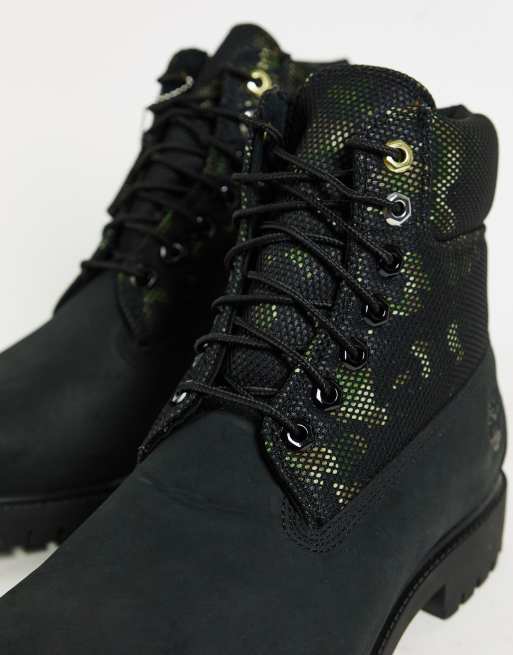 Botas negras con estampado de camuflaje Heritage Timberland ASOS