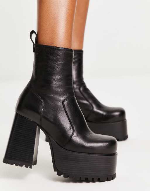 Botas de best sale piel con plataforma