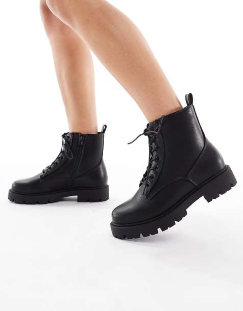 Botas negras con suela gruesa y cordones Asher de schuh - view 1