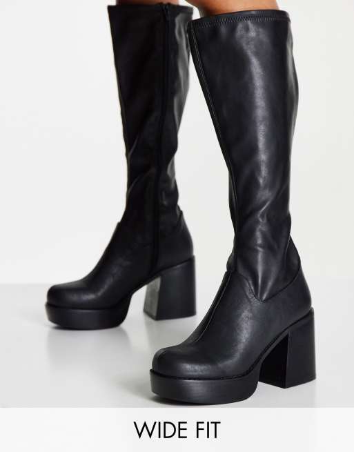 Botas negras outlet altas con plataforma