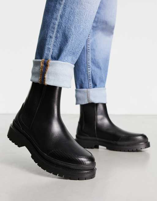 Botas negras de ca a alta de River Island ASOS