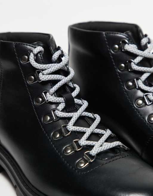 Botas negras de estilo senderista con suela dentada y cordones de ASOS DESIGN, 4 de 4