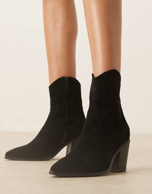 Botas negras de estilo wéstern con tacón Rational de ASOS DESIGN