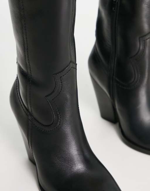 Botas negras de estilo wéstern de cuero Coral de ASOS DESIGN, 4 de 4