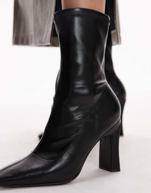 Botas negras de tacón alto con puntera fina Orry de Topshop, 3 de 4