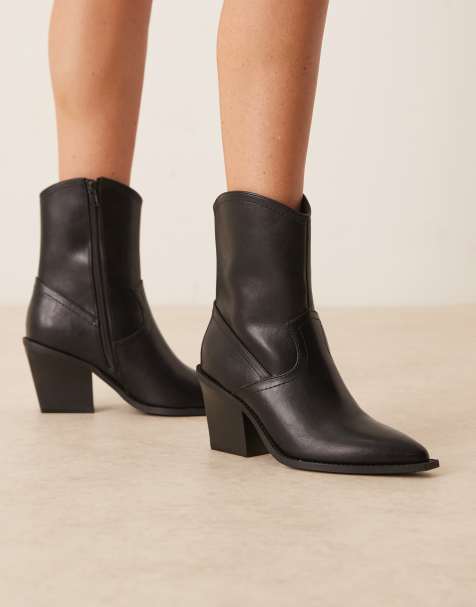 Botas negras de tacón de estilo wéstern Remedy de ASOS DESIGN - view 1