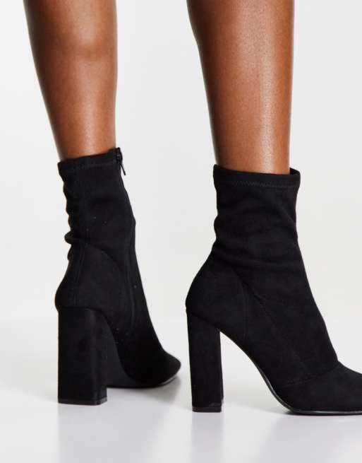 Botas negras estilo calcetín con tacón de Effect de ASOS DESIGN | ASOS