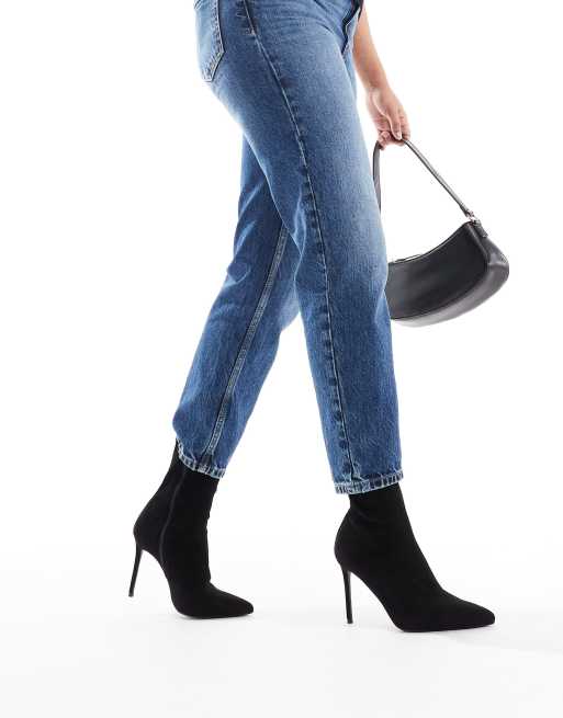 Botas negras estilo calcetín de tacón alto Evie de ASOS DESIGN Wide Fit, 2 de 4