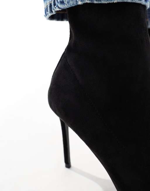 Botas negras estilo calcetín de tacón alto Evie de ASOS DESIGN Wide Fit, 4 de 4