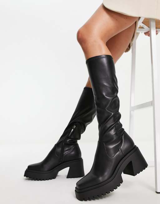 Botas negras por la rodilla con tac n Jetstream de Steve Madden ASOS