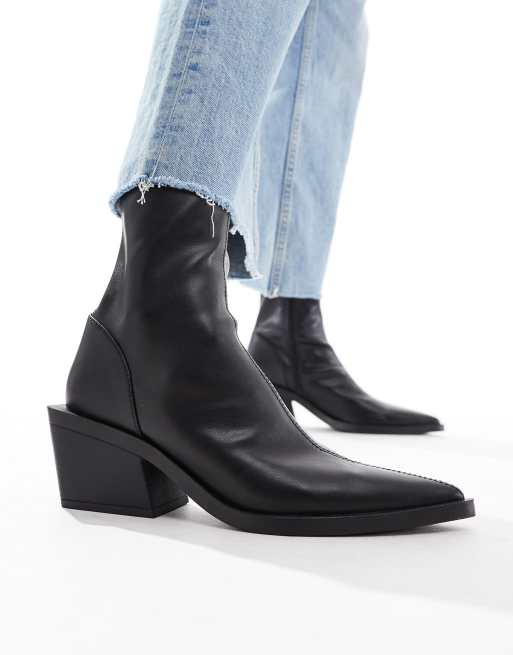 Botas negras tipo calcetín de estilo wéstern Refresh de ASOS DESIGN