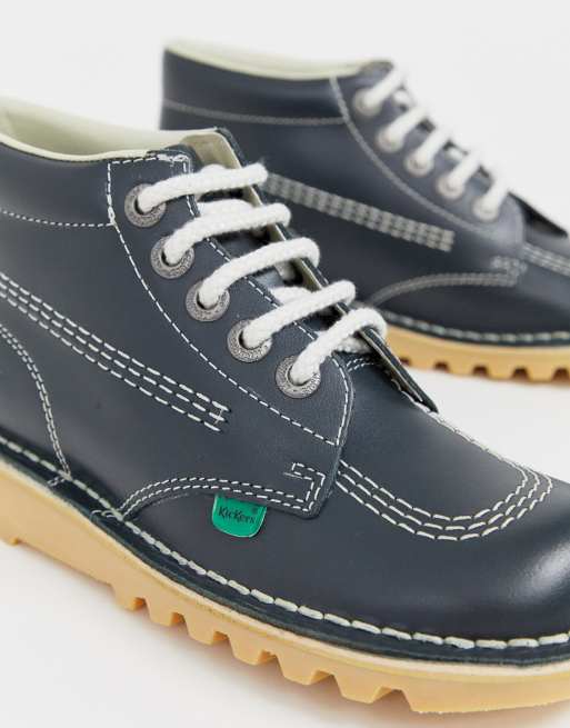 Botas planas de cuero en azul marino Kick Hi Core de Kickers, 2 de 4
