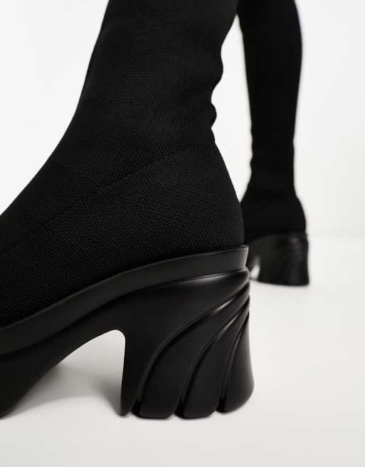 Botas por encima de la rodilla negras con plataforma de Pimkie, 2 de 4