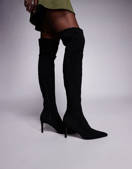 Botas por encima de la rodilla negras de tacón alto Kalani de ASOS DESIGN, 3 de 4