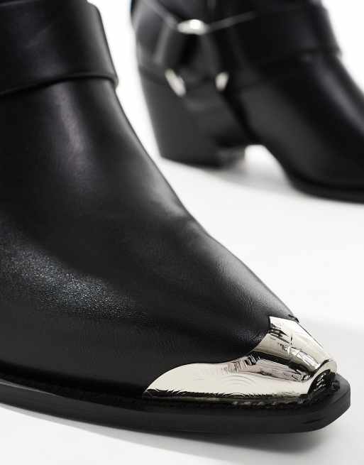 Botas por encima de la rodilla negras estilo wéstern Ria de Azalea Wang, 3 de 4