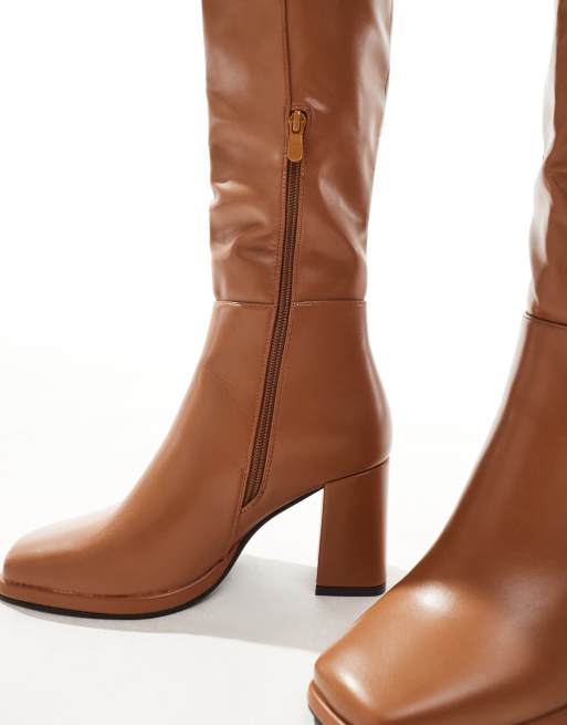 Botas Planas Botas Caña Alta Botas Altas Tacon Marron Botas Tacón