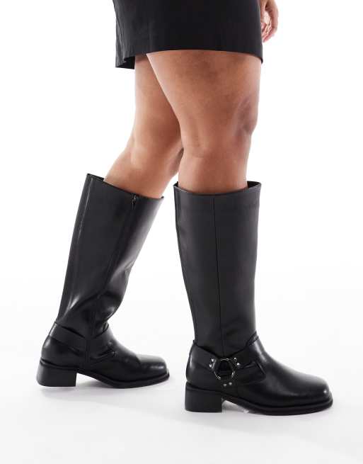 Botas por la rodilla de montar negras de Yours