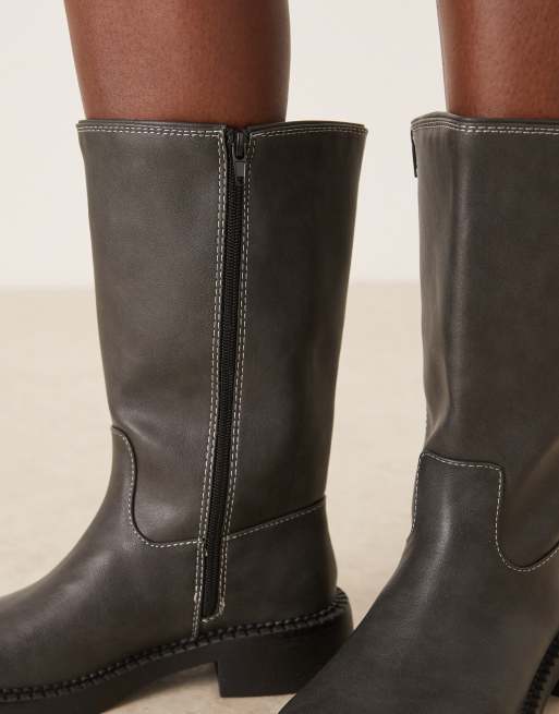 Botas por la rodilla gris vintage sin cierres Colby de ASOS DESIGN, 4 de 4
