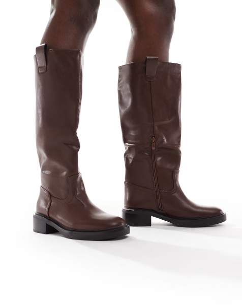 Botas por la rodilla marrón chocolate Twix de SEQWL - view 1