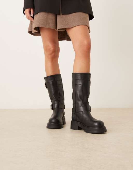 Botas por la rodilla negra de cuero con varias hebillas Cohen de ASOS DESIGN, 4 de 4
