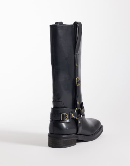 Botas por la rodilla negras con arnés Fig de Public Desire, 4 de 4