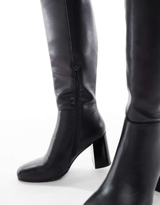 Botas por la rodilla negras con tacón Devlin de schuh, 4 de 4