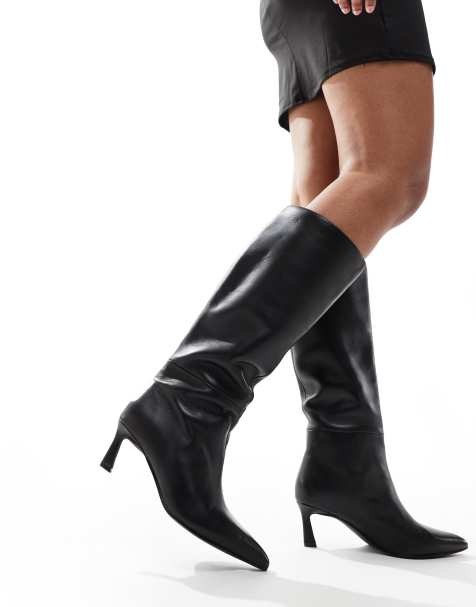 Botas por la rodilla negras de cuero Lavan de Steve Madden - view 1