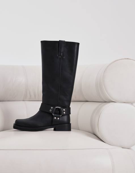 Botas por la rodilla negras de estilo motero de Tony Bianco - view 1